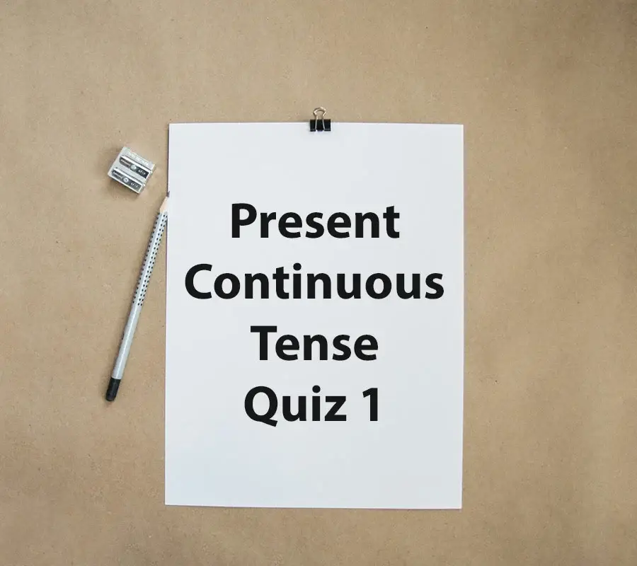 Present Continuous Tense Şimdiki Zaman Quiz 1